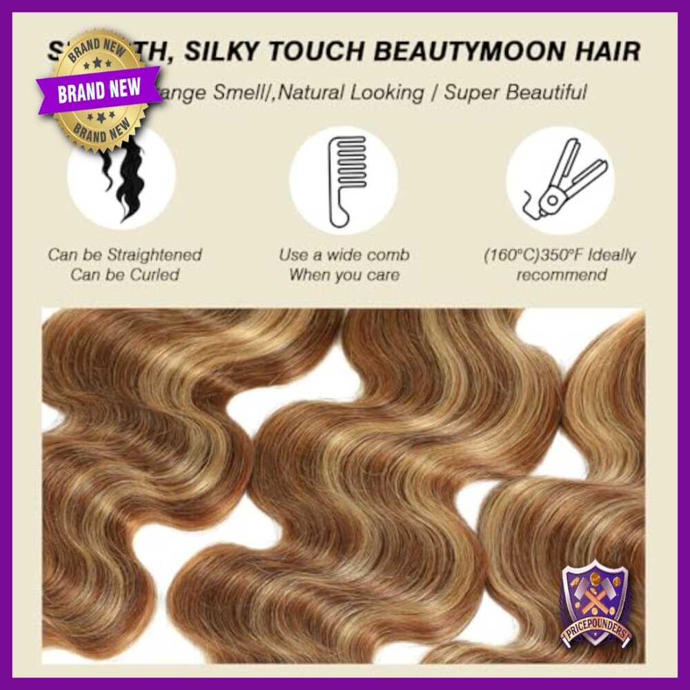 Body Wave Human Hair Extensions 3 Bundles 20-24 Inch Brazilian Virgin Sew-In - Picture 5 of 6